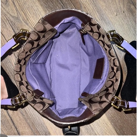 Coach 2005 Signature Patchwork Suede, Leather Canvas Satchel VINTAGE - Picture 15 of 16